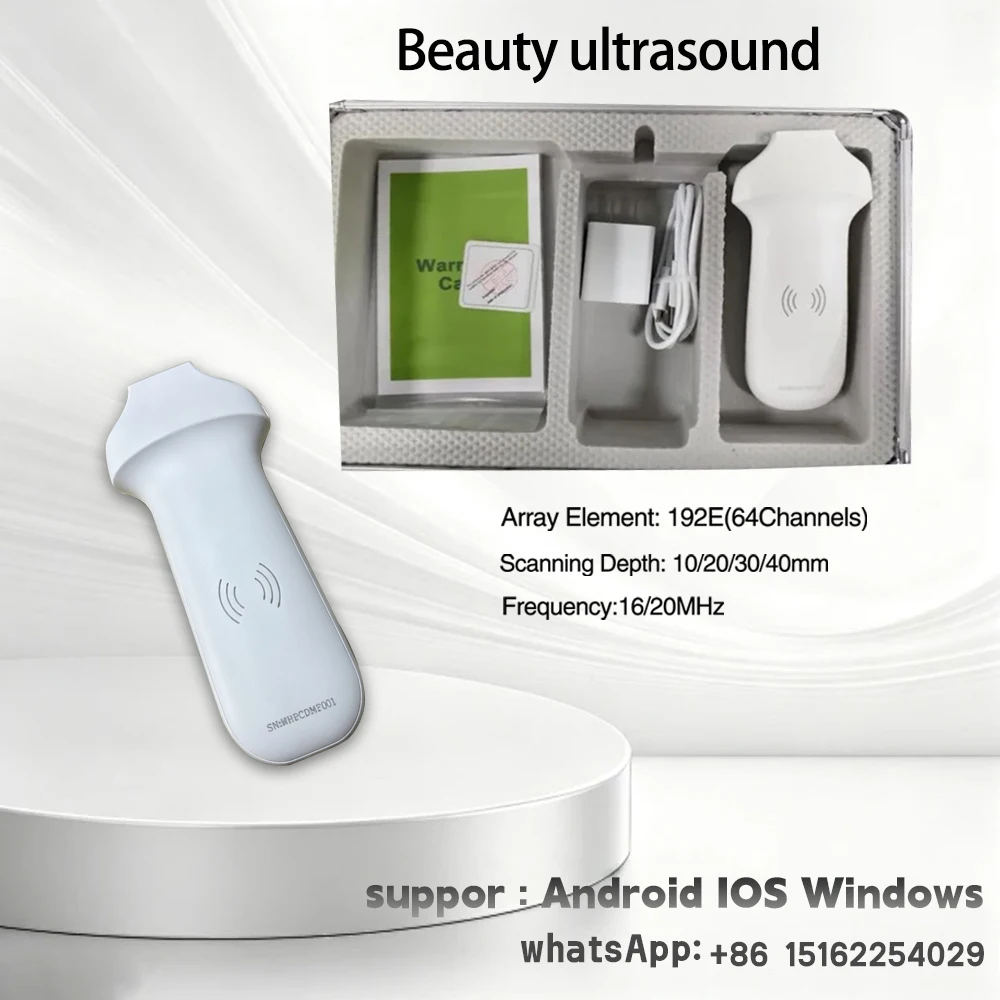 10-40mm Superficial Scanning Depth Wireless Linear Ultrasound Probe, 16/20MHz Handheld Tool for Beauty & Small Tissue Screening