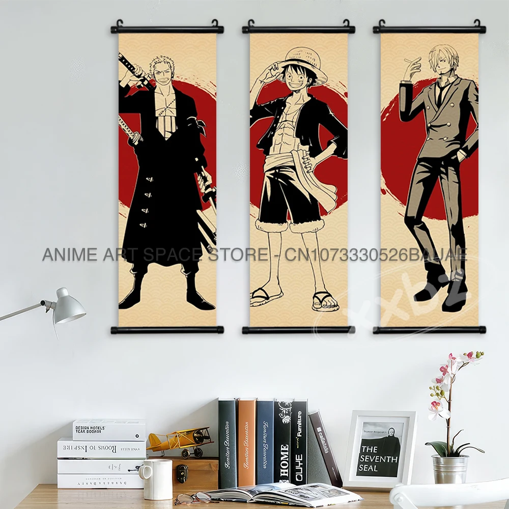 ONE PIECE Hanging Painting Anime Posters Zoro Wall Art Nami Canvas Home Decor Nico Robin Latest Bedroom Vintage Scrolls Pictures