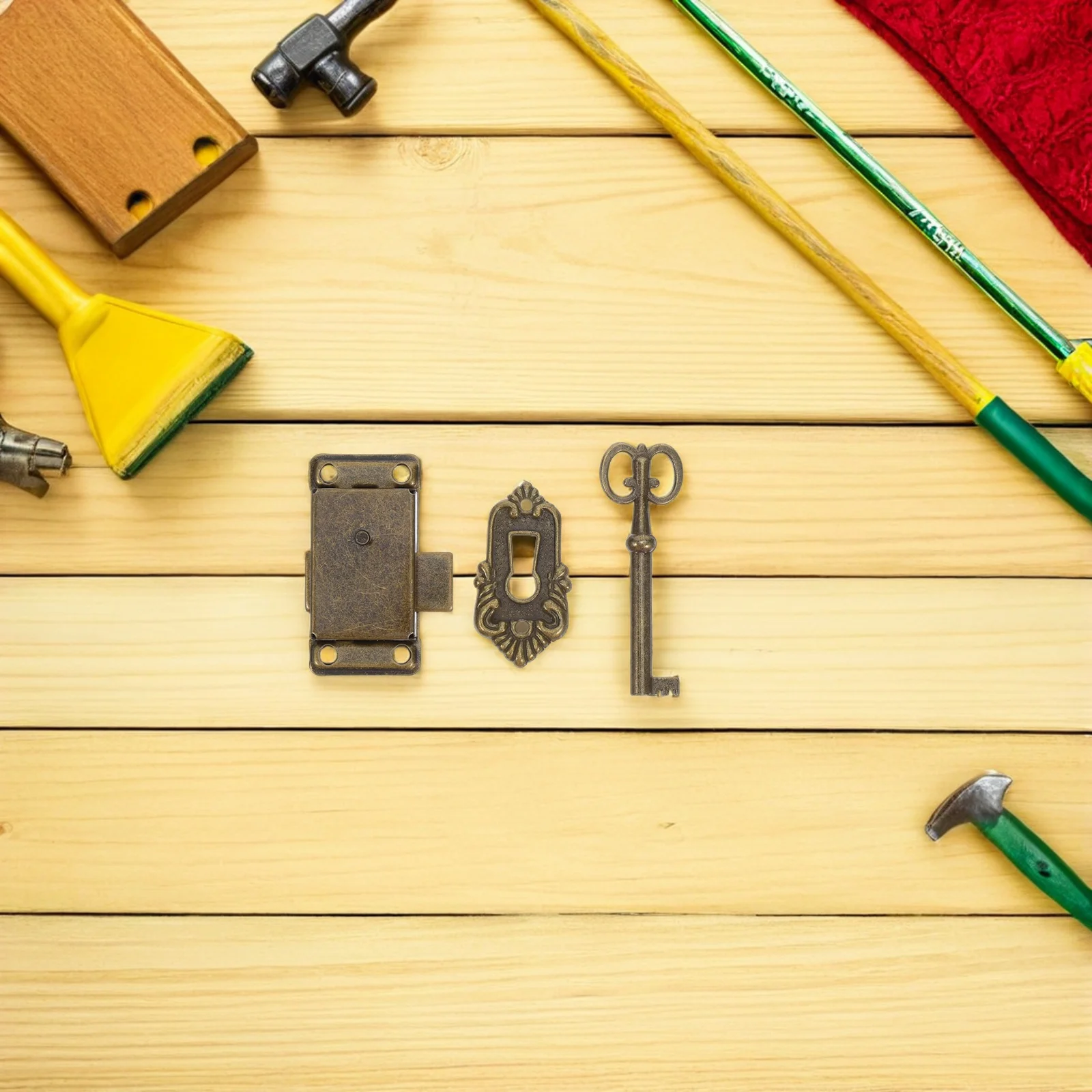 

4Sets Retro Cabinet Locks with Keys Vintage Furniture Door Lock Replacement Cupboard Lock Set for Drawer Cabinet Chest Home