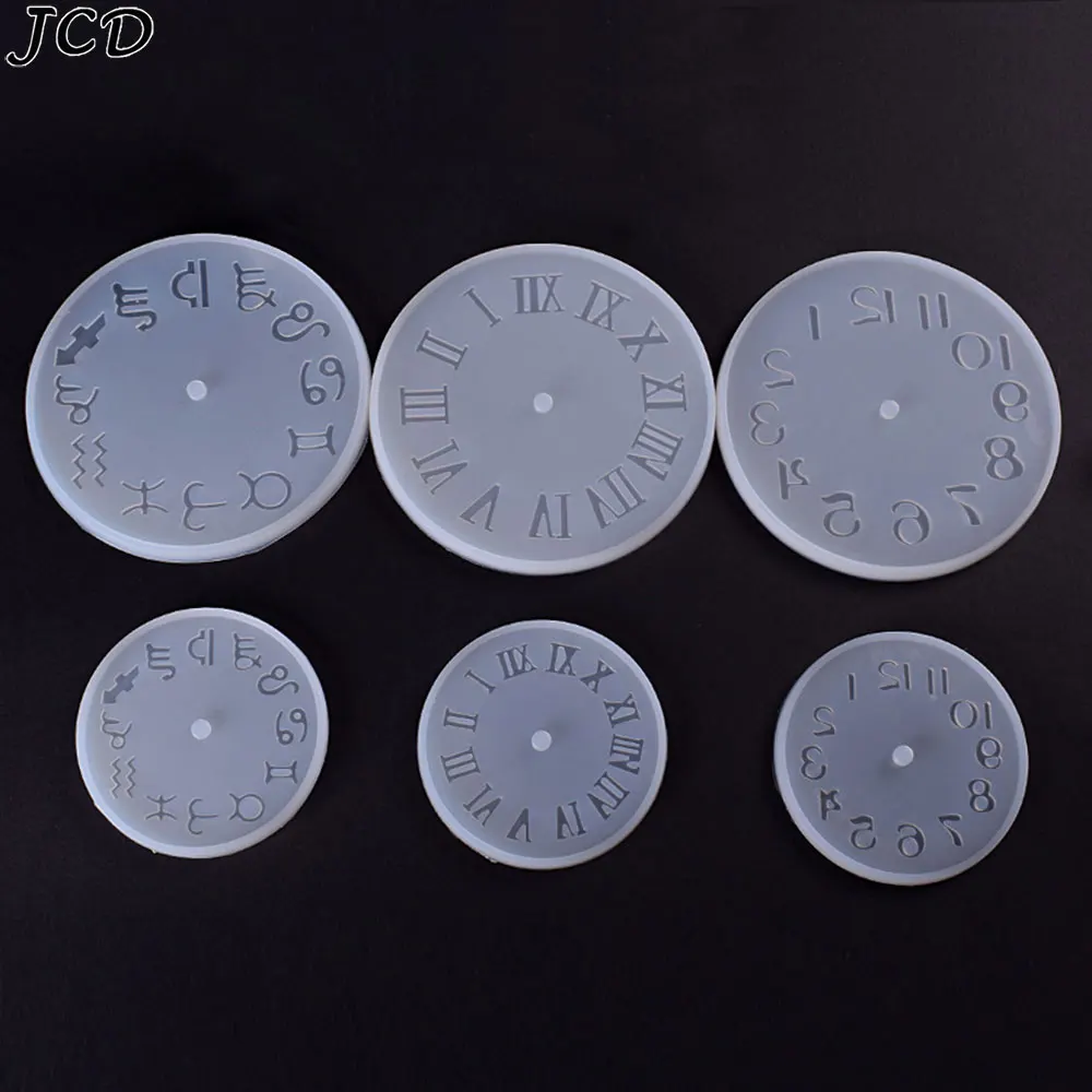 JCD Round Clock Resina Epoxy Molds Silicone Wall Decor Arabic Roman Clock Dial Room Hanging Ornaments DIY Crafts Mould