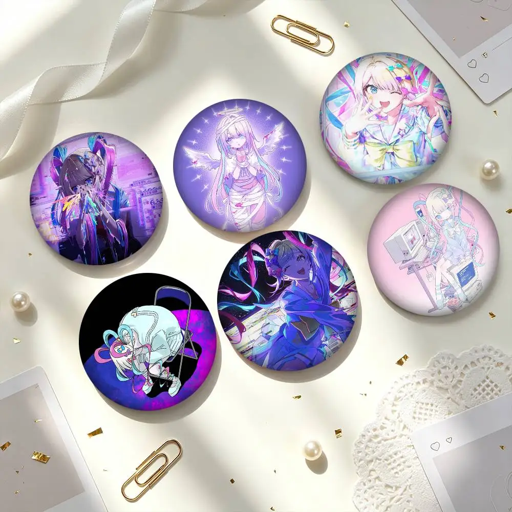 N-Needy Streamer Overload KAngel  25 32 44 58 75mm Badges Personalized Round Brooches Pins Accessory Gift