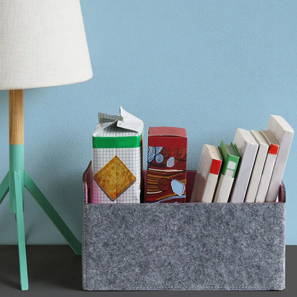 

Foldable Felt Storage Basket Organizer for Home Office Bedroom Desktop Sundries Storage Container Home Sundries Basket