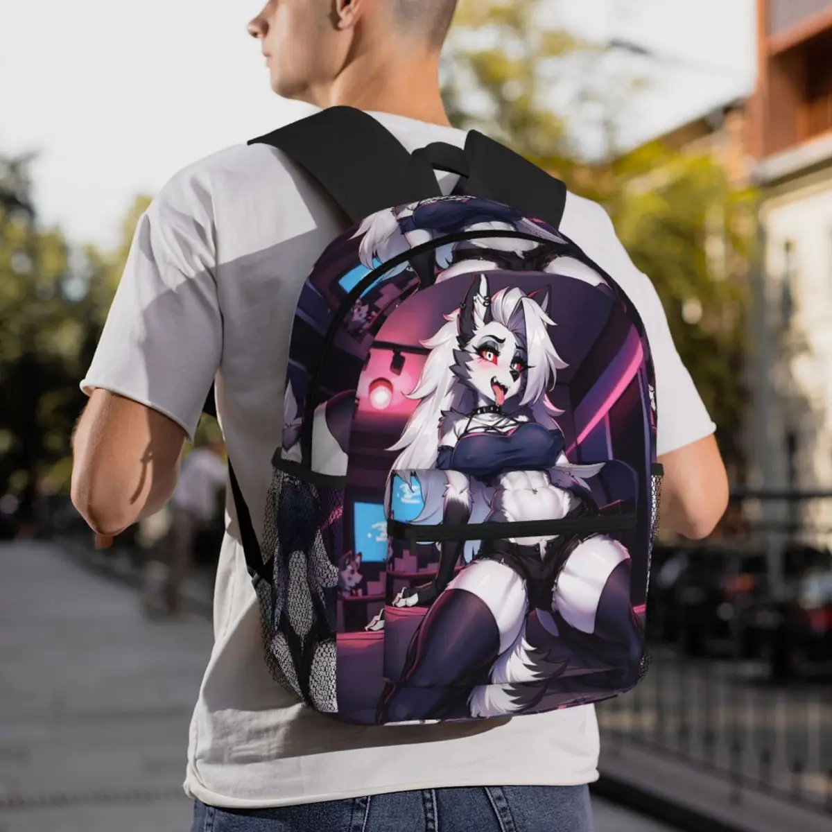 

Helluva Boss Loona Student Backpack School Bag Hiking Travel Daypack for Men Women Fashion Bookbag Shoulder Bags