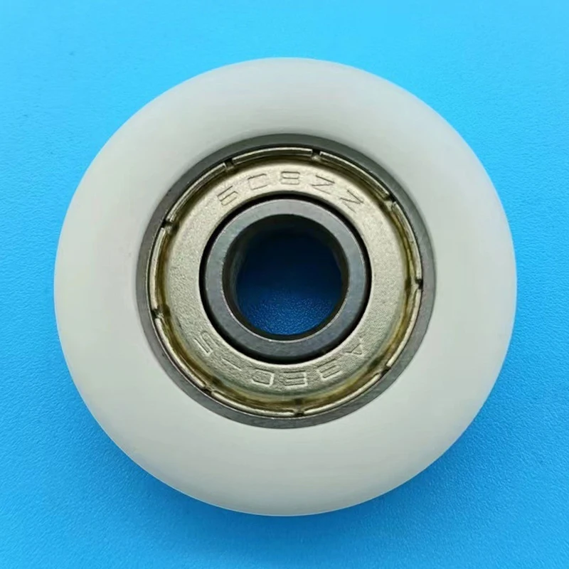 1pc 8*32*12mm Embedded 608zz Bearing, Wrapped Rubber, POM/ Nylon Bearing Pulley, Flat Roller Pulley Wheel