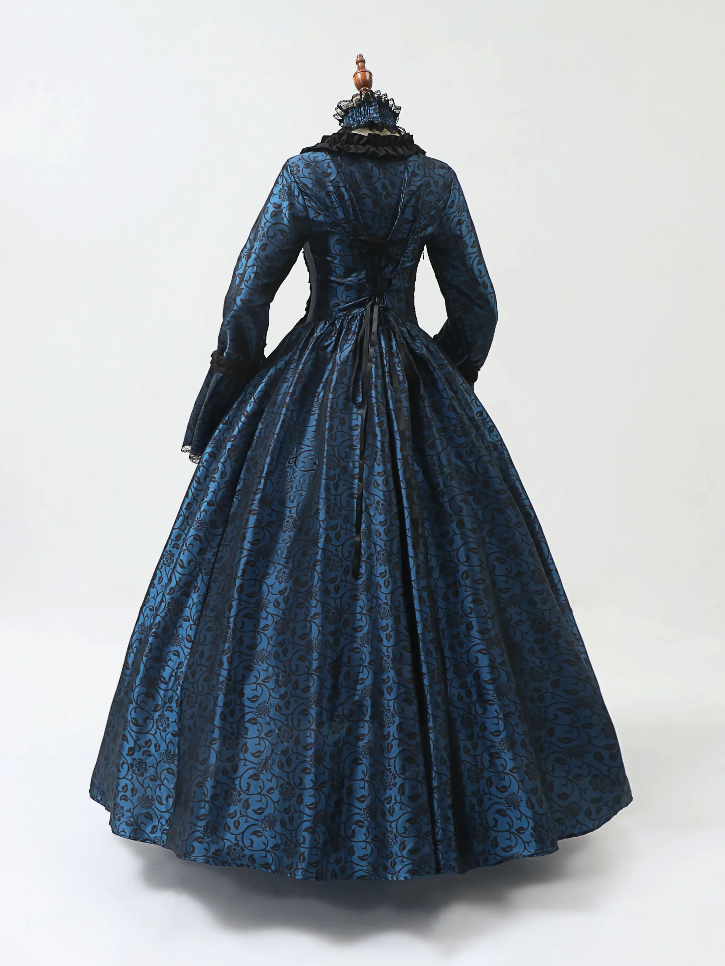 فستان ماري أنطوانيت التأثيري من القرون الوسطى بأكمام مضيئة للحفلات الفيكتورية فستان رسمي من عصر النهضة القوطية مزين بالزهور #5