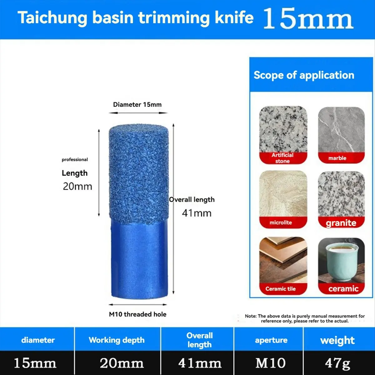 HGHO 3PCS M10 Thread Brazed Milling Cutter High-Quality Drill Bit for Ceramic Tile Marble Glass Drill Cutting