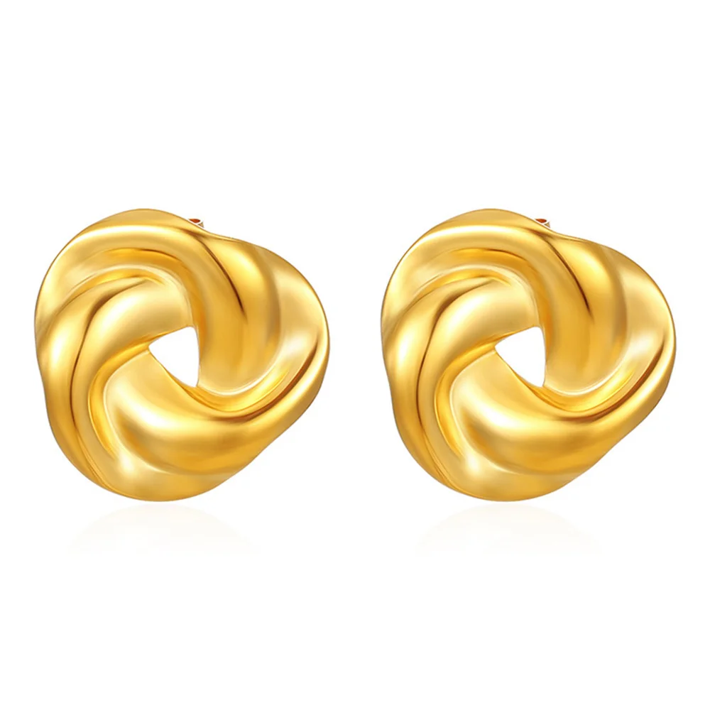 

1 Pair Dainty Twisted Small Stud Earrings for Women Hypoallergenic Gold Plated Stainless Steel Jewelry Studs for Girls Wholesale