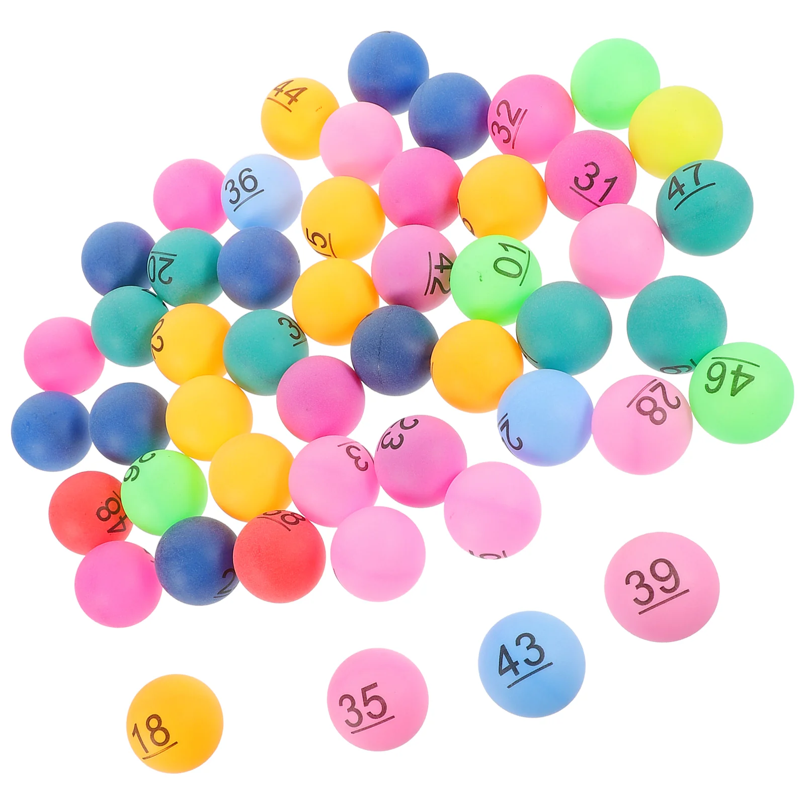 50 Pcs Digital Table Tennis Plastic Lottery Balls Game Props Pp Party Sphere Funny Entertainment