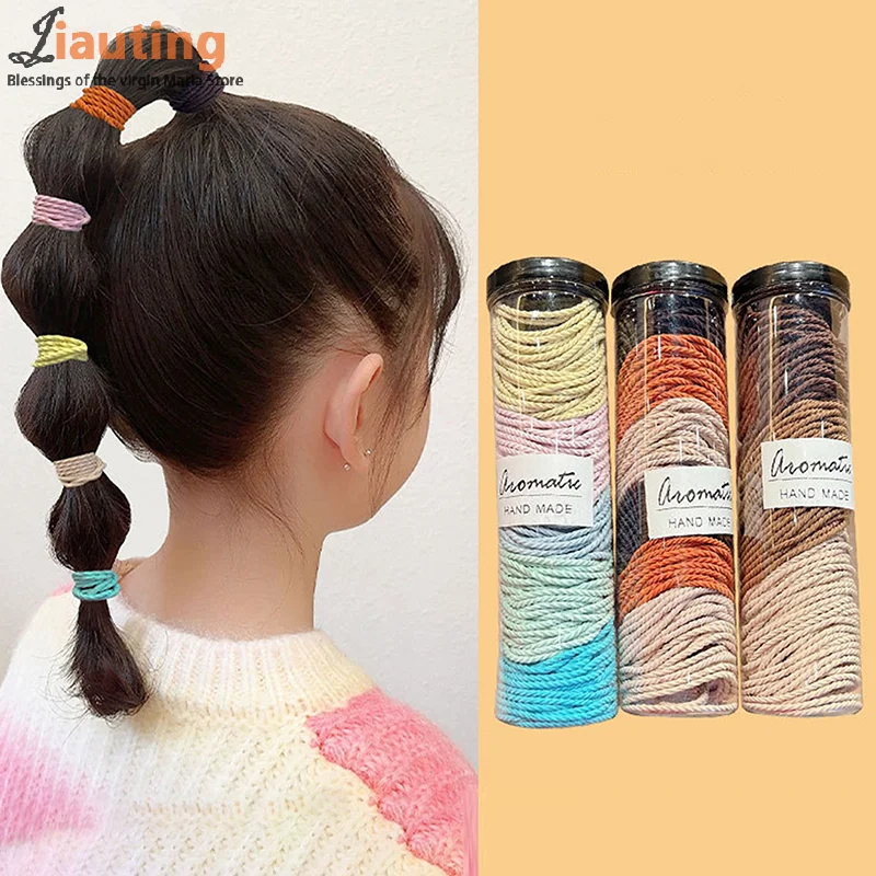 

100pcs Seamless Hair Rings Elastic Hair Ties Simple All-match Hair Ropes Non-slip Hair Rings