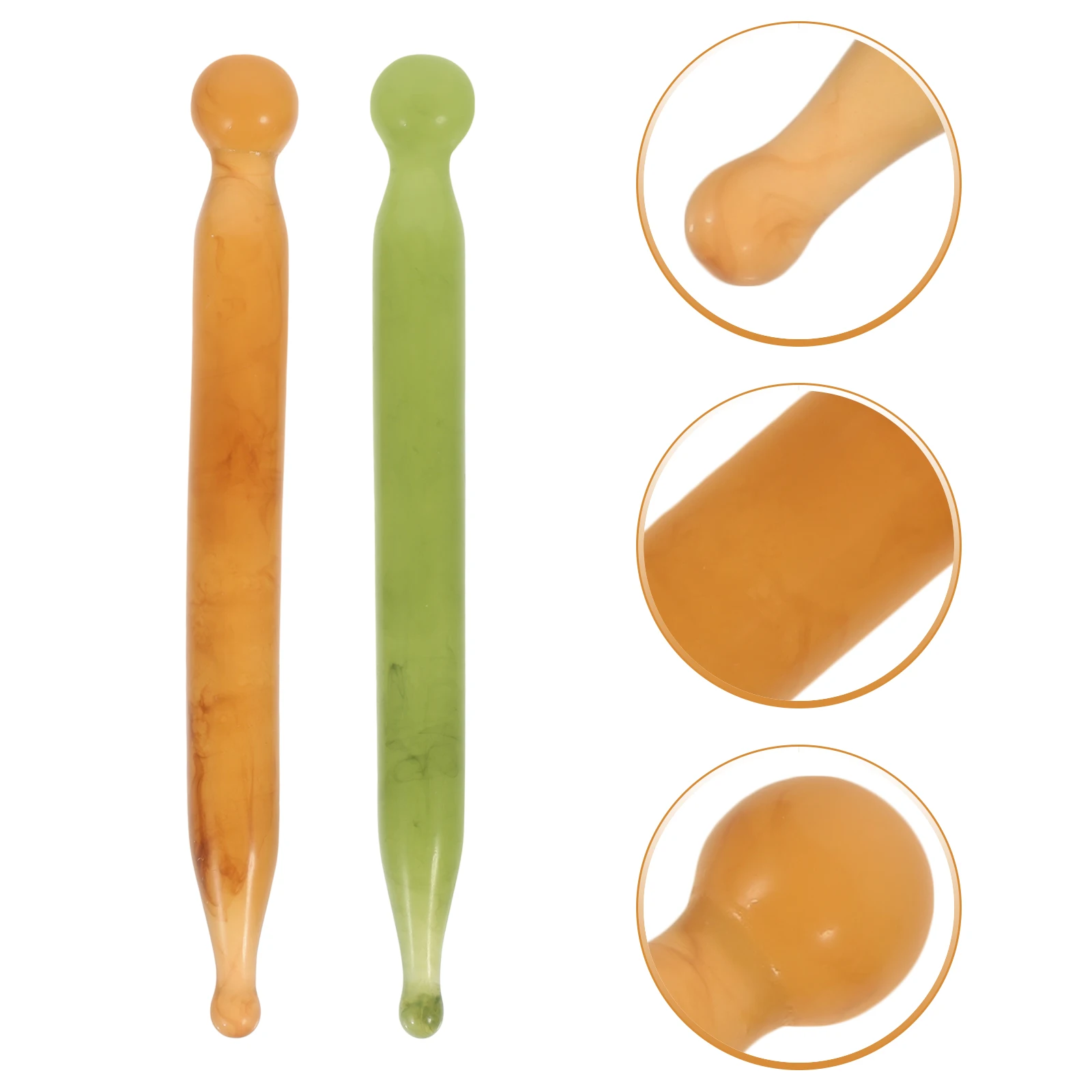 

2pcs Resin Facial Massage Tools Guasha Scraping Sticks Portable Acupressure Massager For Body Neck Shoulder Legs Relaxation