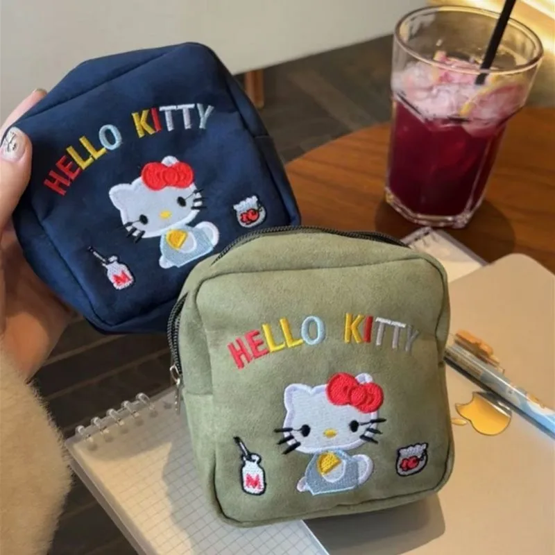 

Hello Kitty Storage Bag Cute Cartoon Suede Square Mini Bag New Fashion Portable Stain-resistant Reapply Makeup Makeup Bag