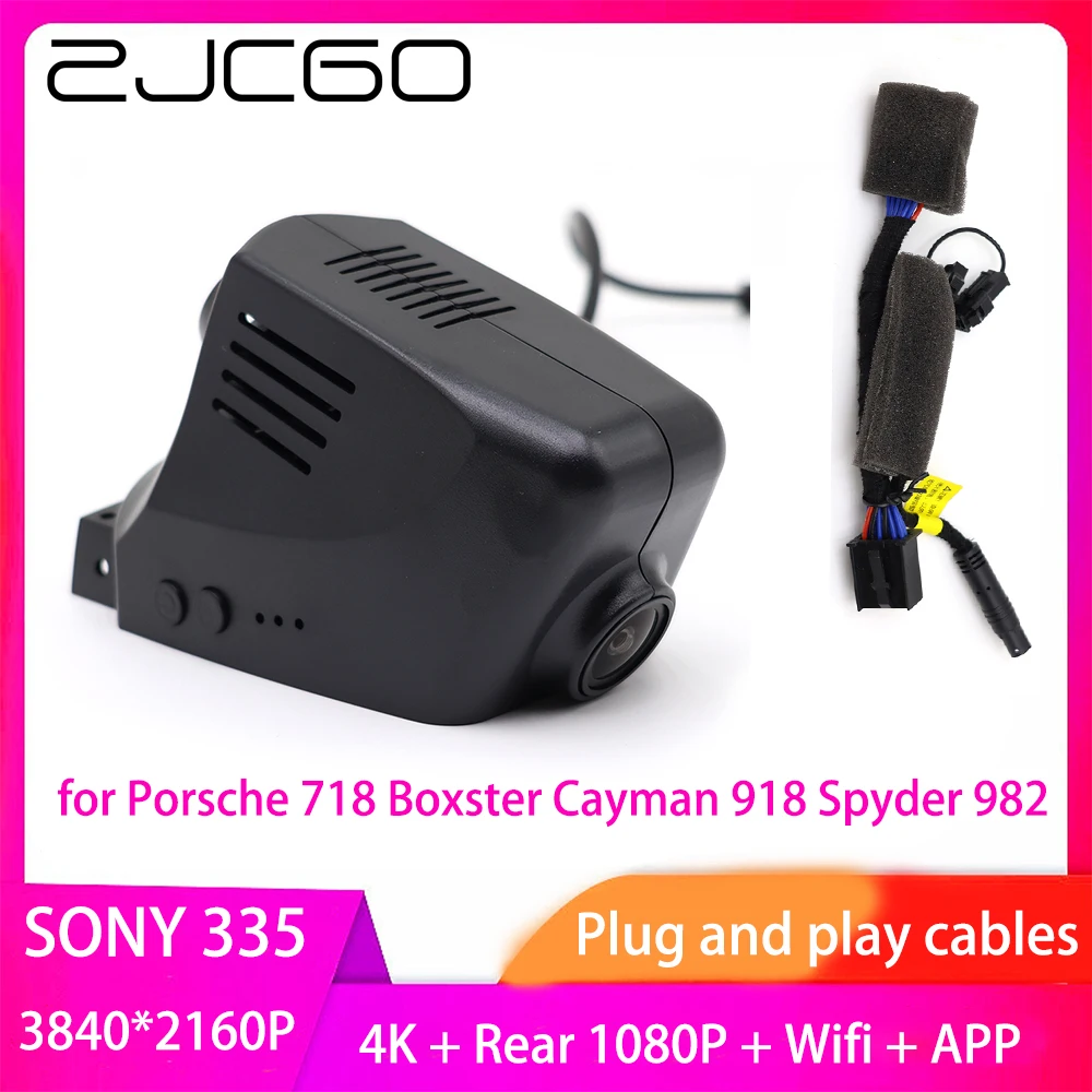 

ZJCGO Plug and Play Car DVR Dash Cam UHD 4K 2160P Video Recorder for Porsche 718 Boxster Cayman 918 Spyder 982 2016~2022