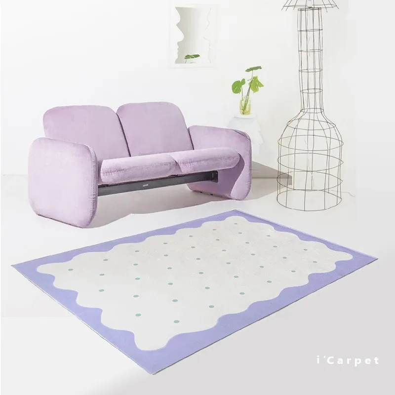 Modern Simple Living Room Decoration Plush Carpet Purple Girl Rugs for Bedroom Fluffy Soft Bedside Floor Mat Home Non-slip Rug