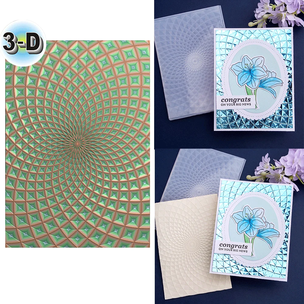 Geometrische Muster 3D-Prägefolder Texturmuster Hintergrund DIY Scrapbook Dekorative Karton-Bastelprojekte