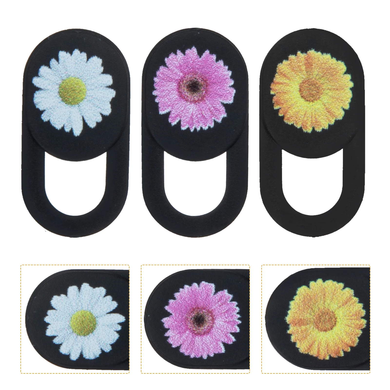 

3Pcs Webcam Privacy Lens Protector ABS Flower Pattern Slide Cover for Laptop Phone Camera Laptop Camera Cover Slide