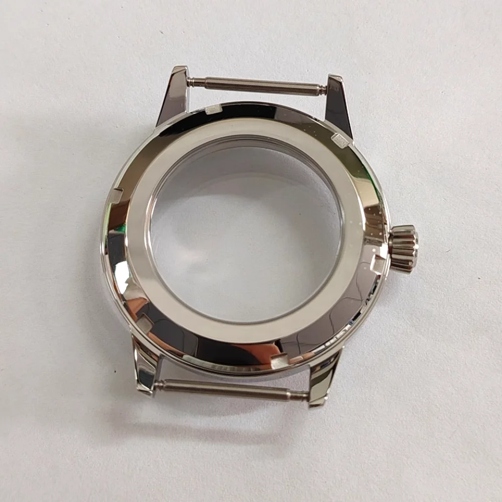 Nuova cassa dell'orologio da 40 mm per movimento NH35/NH36/4R Cassa lucida in acciaio inossidabile Cover posteriore trasparente Corona push-in