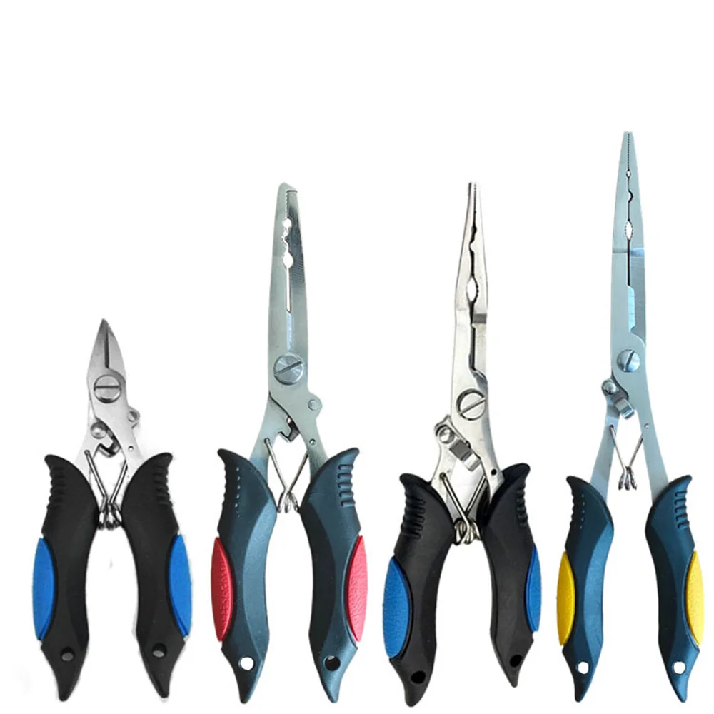 Multi-functional Luya Pliers Stainless Steel Fishing Pliers Fishing Accessories Fish Mouth Pliers Hook with Rubber Handle