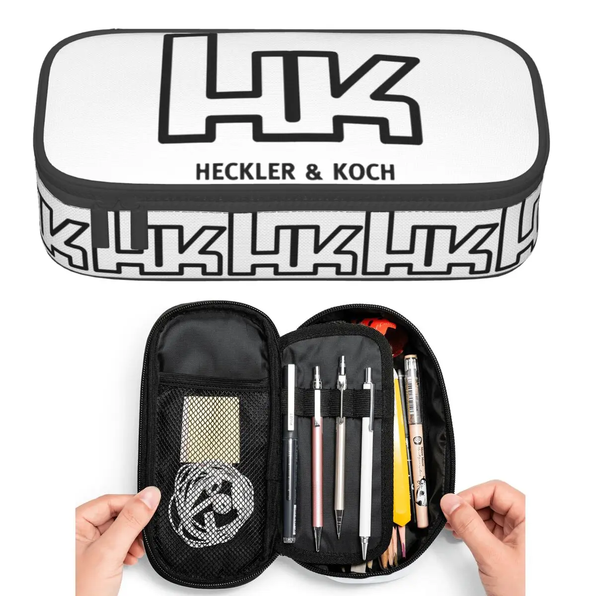 

Heckler Koch Hk Logo Pencil Cases for Student Pen Box Pencil Bag Large Storage Pencil Pouch Pen Holder