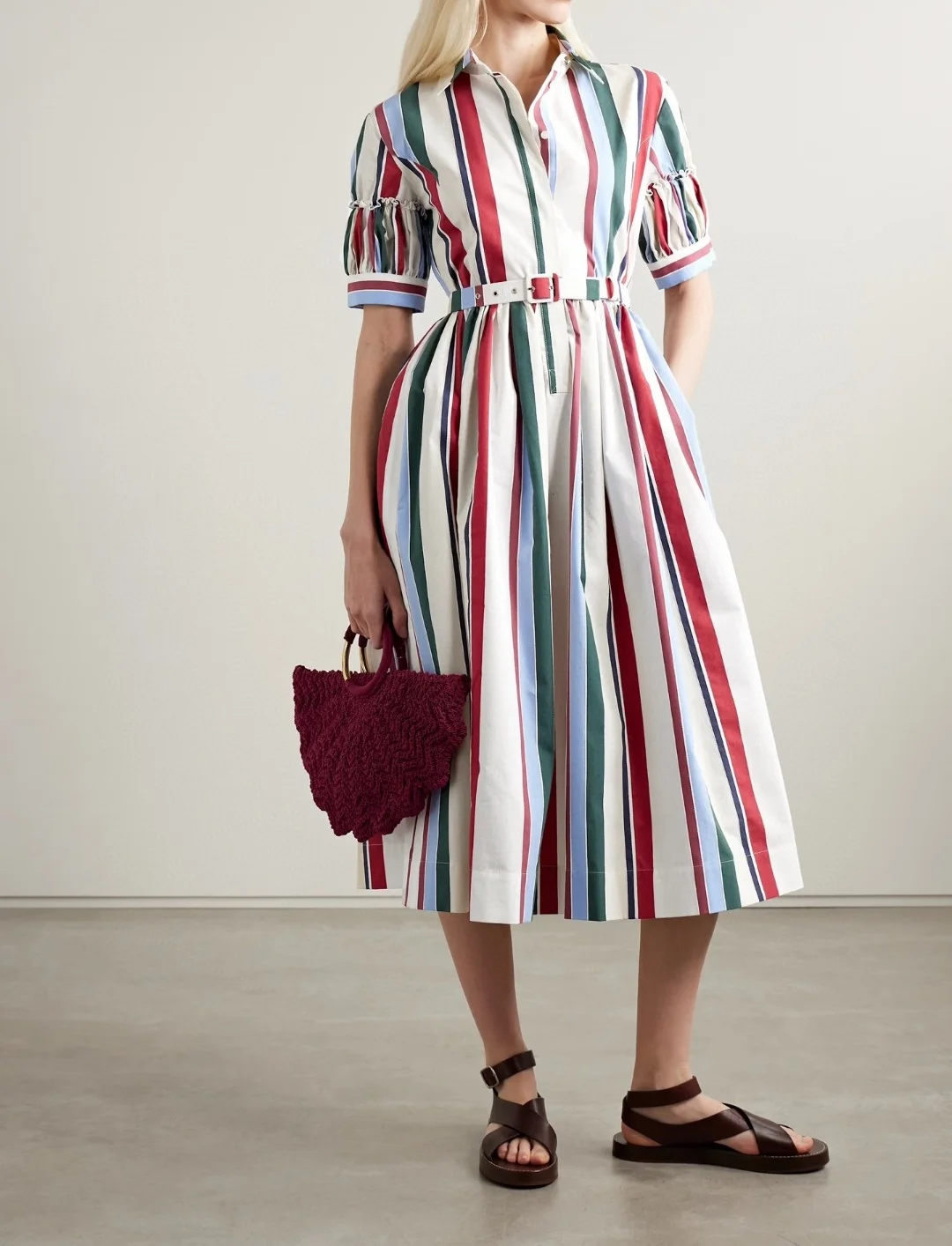 2025 Summer Hot - sprzedaż na AliExpress! Wysokiej klasy sukienka koszulowa w kolorowe paski. Wykonane w 100% z czystej bawełny, aby oddychać i jazda na nartach