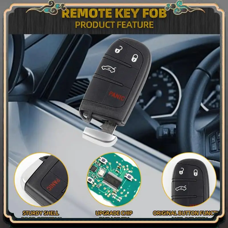 キーフォブ交換キーレスエントリー 4 ボタンクライスラー 200 300 ダッジチャレンジャーチャージャー 68155686AB M3M-40821302