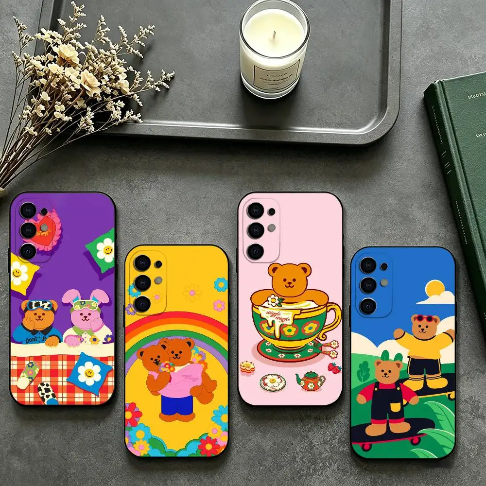 Cute little bear Wiggles Wiggles Phone Case For Samsung S26,25,24,23,22,21,20,30,Ultra,Plus,Fe,Lite Black Shell