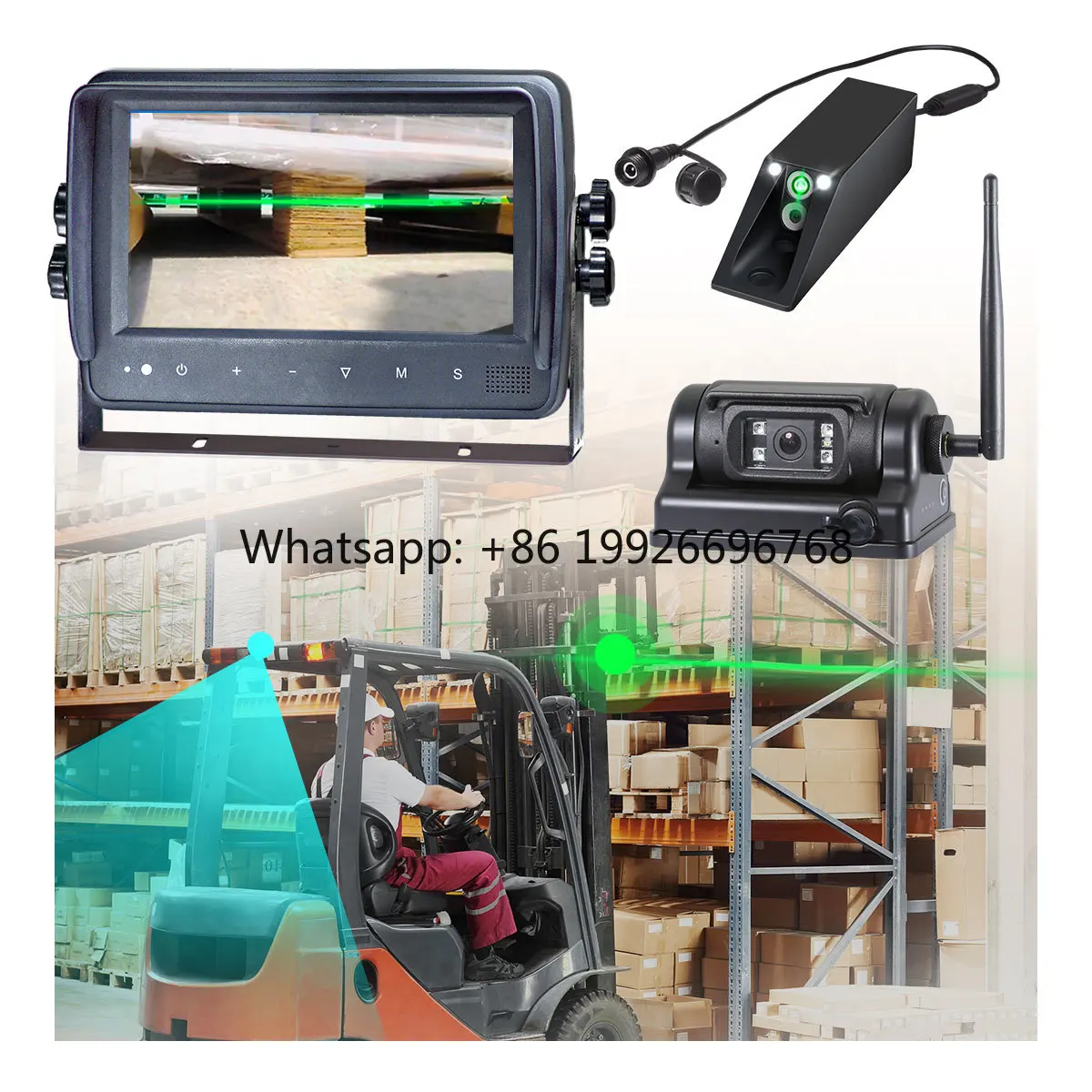 

Waterproof IP69K 1080P Magnetic Housing AI BSD Wireless Forklift Camera Safety Solution