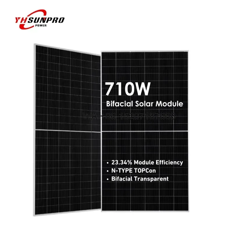 Wmwmnu for Sunpro 725W Solar Panels High Power High Efficiency Tier1 N-Type 132 Half Cell Bifacial PV Modules