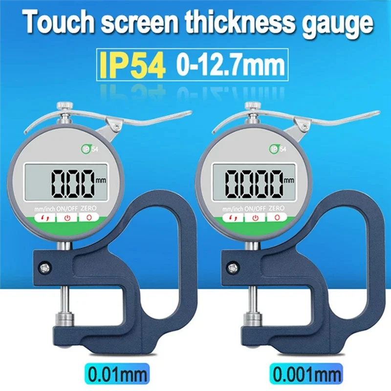 

AA21-0.001Mm 0-12.7Mm High-Precision Digital Thickness Gauge Meter IP54 Waterproof And Dustproof Electronic Micrometer Durable
