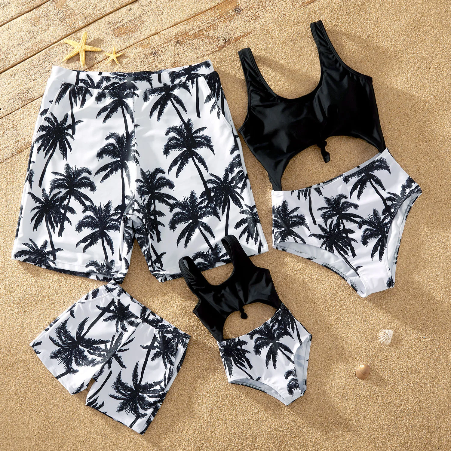 PatPat Family Look Swimwears Coconut Tree Print One-piece Couple Look