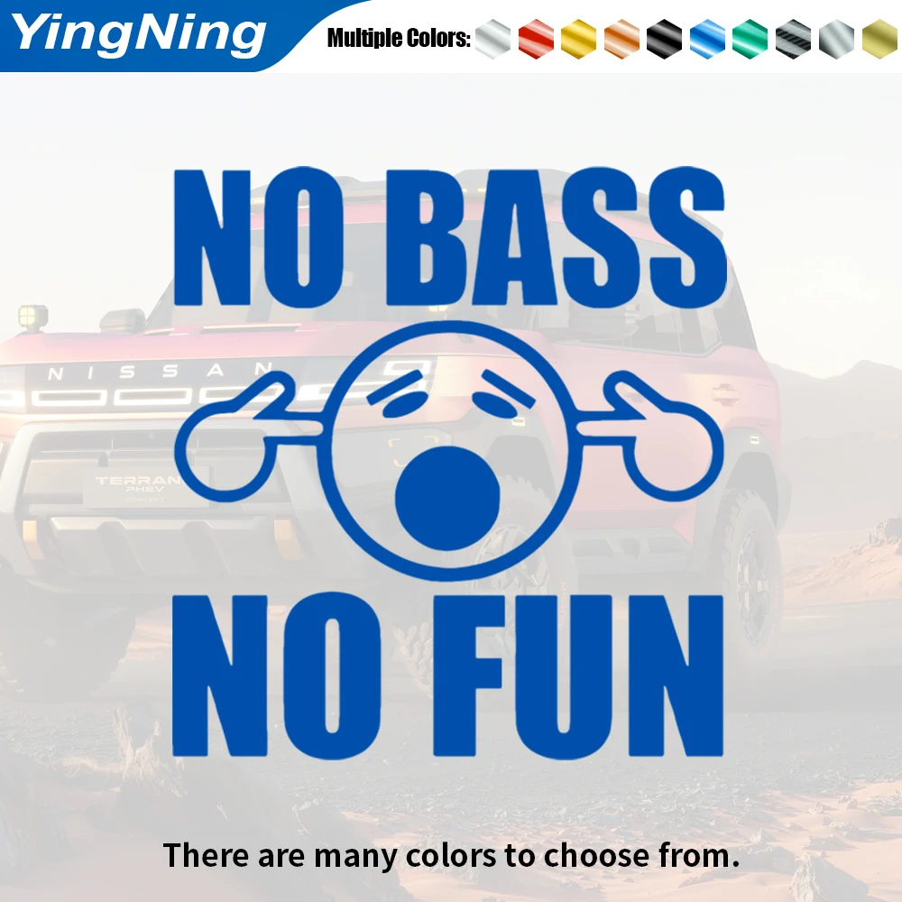 Funny No Bass No Fun Car Sticker Vinyl Subwoofer Meme Decal Waterproof Motorcycle Helmet Auto Window Bumper Exterior Decoration