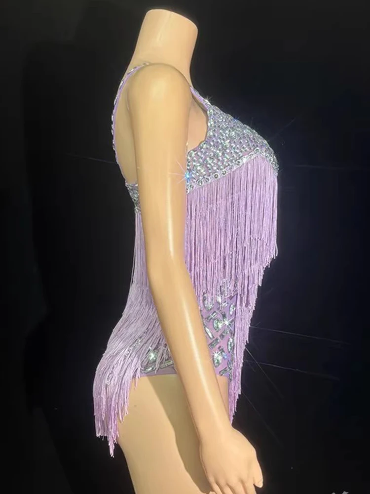 High Quality Hot Stamping Sexy Suspender Fringe Jumpsuit 2025 New Fashionable Custom Women'S Clothing