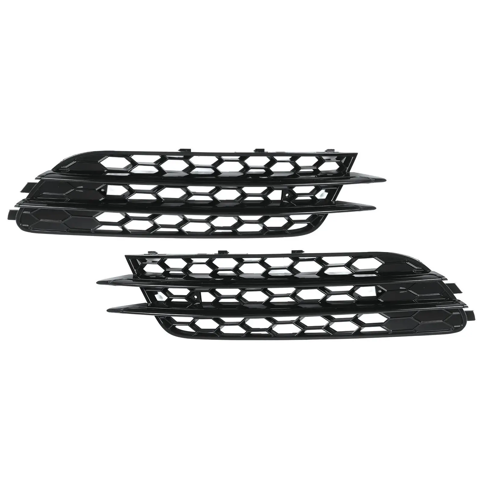 

Bumper Fog Light Grill Front Fog Light Grille Wearproof Glossy Black Antiaging Protective Left Right for rs6 Style