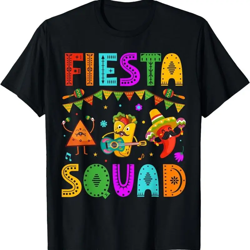 

Fiesta Squad Cinco De Mayo Одинаковые семейные футболки для мексиканской вечеринки для