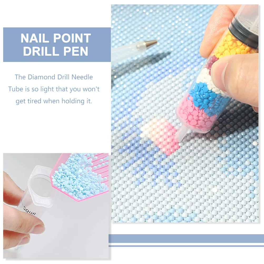 

3Pcs Diamond Drill Needle Tube Practical Gift for Family Friends Nail Point Drill Pen Embroidery Accessory Diamond Art Pens