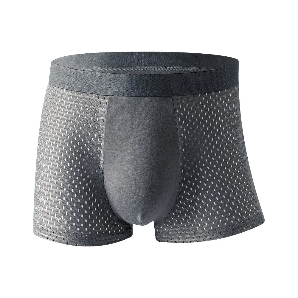 4Pcs Fashion Modal Men Mesh Boxers Panties Hollow Seamless Boxer Shorts Underpants Breathable Underwear for Men Male