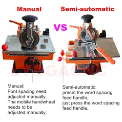 Small Desktop Semi-Automatic Manual Metal Nameplate Marking for Aluminum Labeling Mosaic Carving Tool Sign Engraving Printer