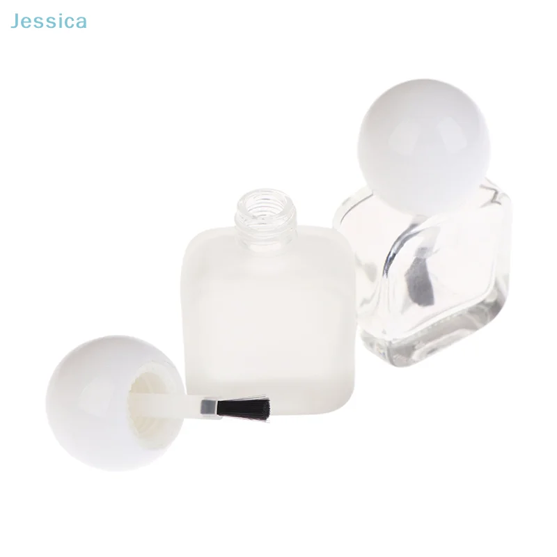 ♥ 10 ml transparente leere Nagellack-Glasflasche mit Deckelbürste nachfüllbar