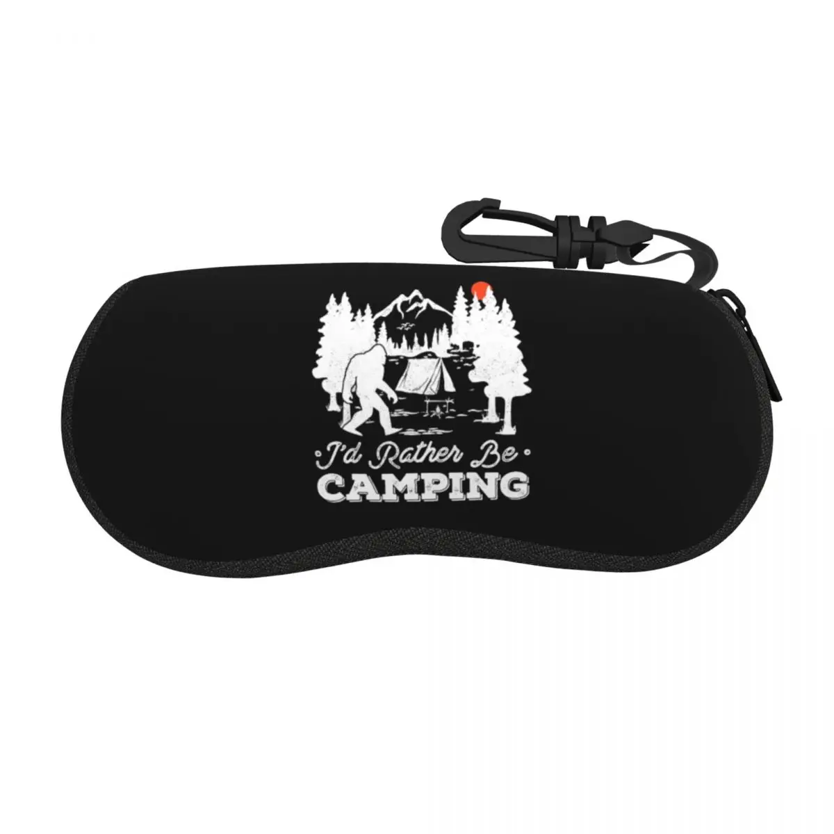 Custom I'd Rather Be Camping Bigfoot Shell Eyeglasses Protector Cases Cute Sunglass Case Glasses Bag