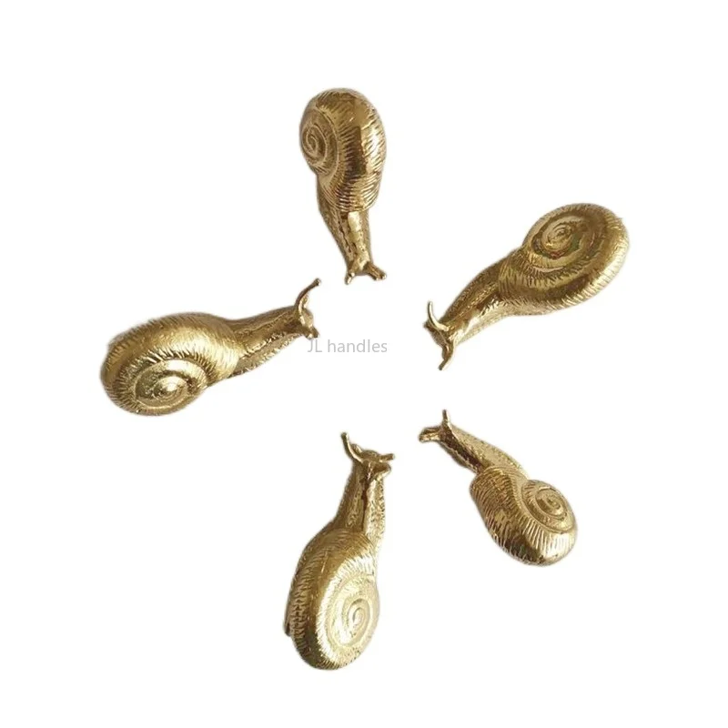 Brass Snail Pure Copper Drawer Cabinet Door Handle Creative Wardrobe Tea Caddy Jewelry Box Knob  Diy Decoration Pulls Handle