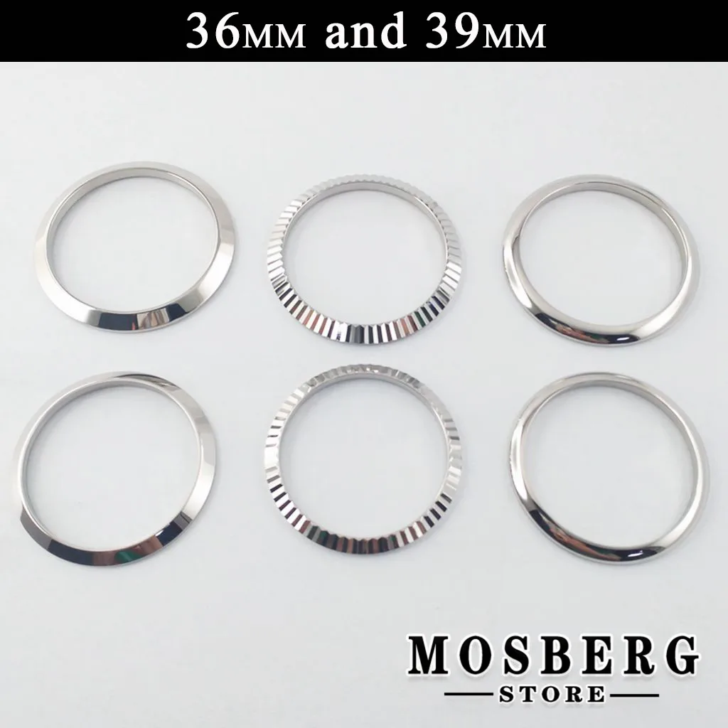 Silver Fluted Bezel Stainless Steel Fit 36mm 39mm Watch Case Ring Replacement Repair Parts High Quality