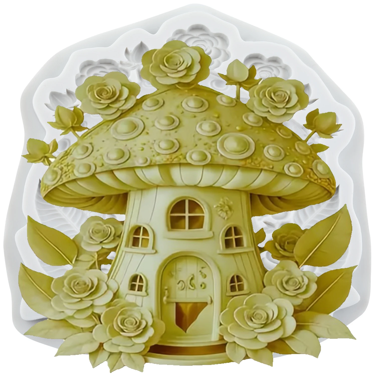 Mushroom House Silicone Molds Mushroom Fondant Cake Decorating Tools Cupcake Topper Candy Craft Gum Paste Polymer Clay
