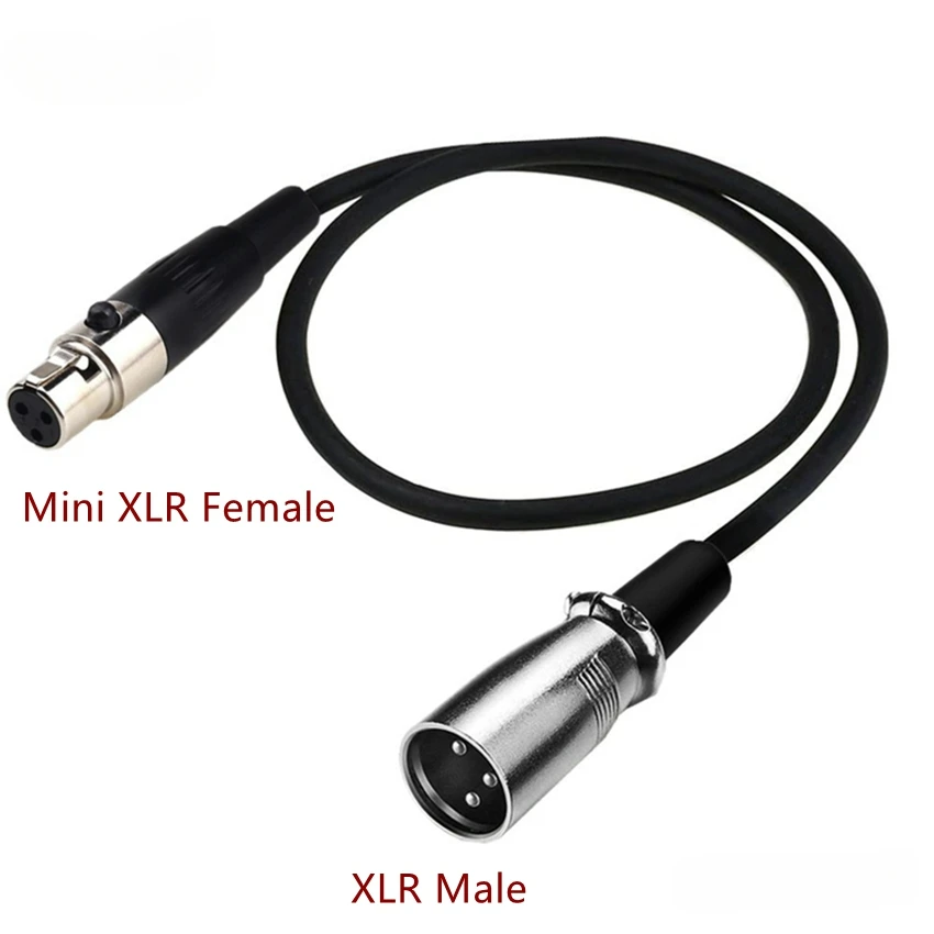 Mini XLR 3pin Male To XLR 3pin Female Audio Cable​​ Aluminum Foil Shielded Copper Wire Audio Line Cable​​ For Microphone Cameras