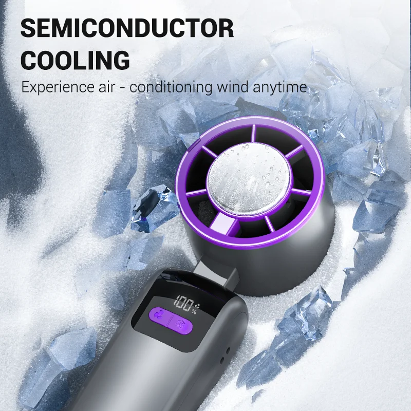 2025 مروحة تربو محمولة قابلة للطي 100 سرعة تبريد بارد ضغط الجليد مروحة كهربائية صغيرة قابلة للشحن مروحة طاولة للمنزل
