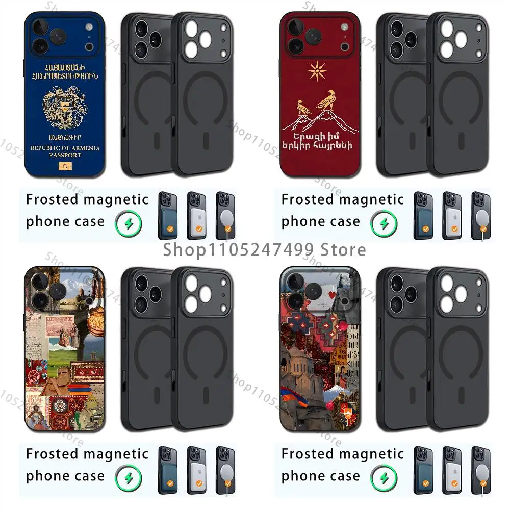 

Armenia Flag Passport Collage For iPhone17,16,15,14,13,12,11,Plus,Pro,Max Mini For Magsafe Magnetic Wireless Charging Phone Case