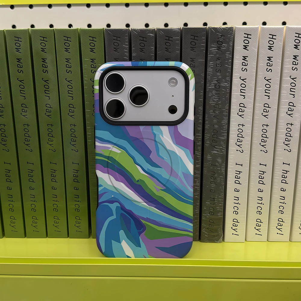 Pastel Abstract Wave Art Phone Case For Magnetic Phone Case for IPhone 17 16 15 14 Pro Max Plus Single Double-layer tough Case view 3