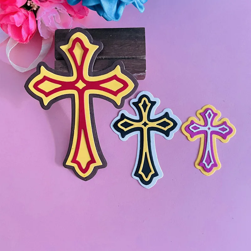 three layer pray cross  decoration die Metal Cutting Dies DIY Scrapbook Paper Cards Embossing Craft Die Cut handmade craft