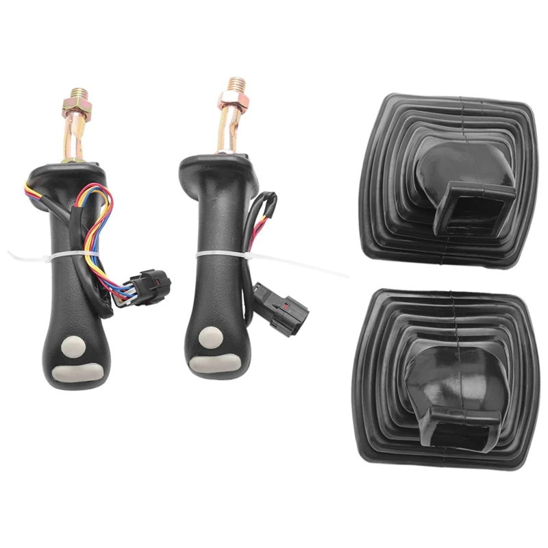 1Set L+R Excavator Joystick Assy Gears Handle With Dust Cover For-Daewoo Doosan-DH DX150 215 225 370-9C