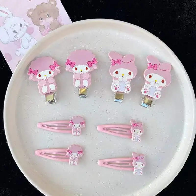 Kawaii Sanrio My Sweet Piano Hairpin My Melody Anime Cartoon Duckbill Clip Pink Series Girl Hair Accessories Toys Children Gifts