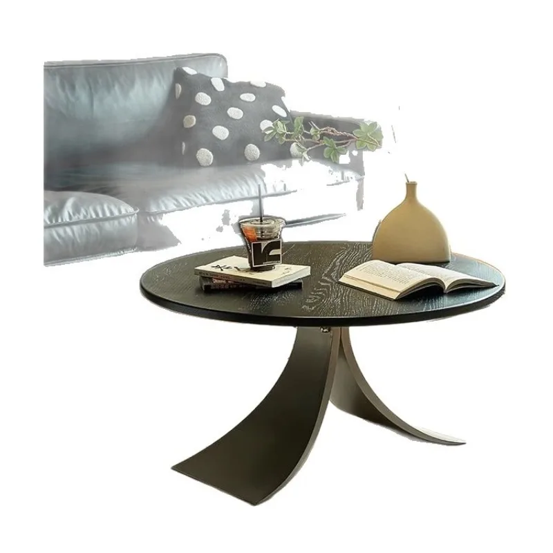 

Coffee table high-end retro living room household round light luxury advanced modern minimalist small apartment