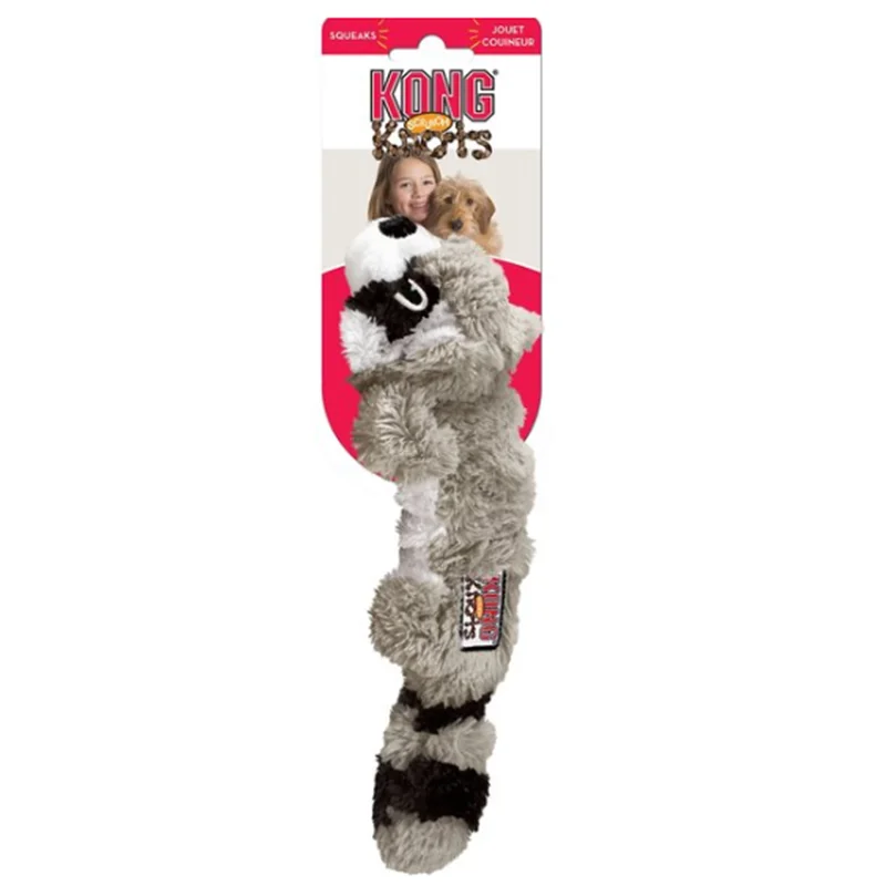 KONG Scrunch Knots Raccoon Dog Toy